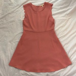 Coral Scalloped Dress